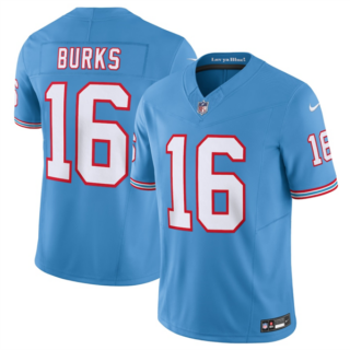 Men's Tennessee Titans #16 Treylon Burks Light Blue 2023 F.U.S.E. Vapor Limited Throwback Stitched Football Jersey