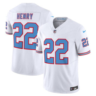 Men's Tennessee Titans #22 Derrick Henry White 2023 F.U.S.E. Vapor Limited Throwback Stitched Football Jersey