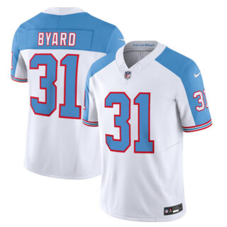 Men's Tennessee Titans #31 Kevin Byard White Blue 2023 F.U.S.E. Vapor Limited Throwback Stitched Football Jersey
