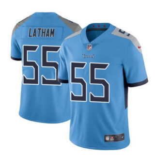 Men's Tennessee Titans #55 JC Latham Blue 2024 Draft Vapor Limited Stitched Football Jersey