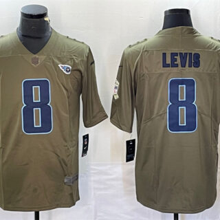 Men's Tennessee Titans #8 Will Levis Olive 2017 Salute To Service Limited Stitched Jersey
