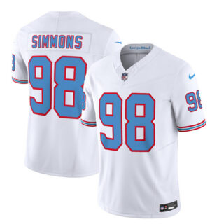 Men's Tennessee Titans #98 Jeffery Simmons White 2023 F.U.S.E. Vapor Limited Throwback Stitched Football Jersey