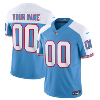 Men's Tennessee Titans Active Player Custom Blue White 2023 F.U.S.E. Vapor Limited Throwback Stitched Football Jersey