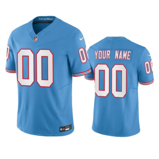 Men's Tennessee Titans Active Player Custom Light Blue 2023 F.U.S.E. Vapor Limited Throwback Stitched Football Jersey