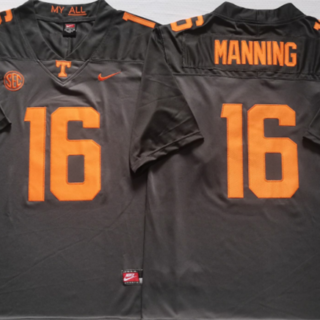 Men's Tennessee Volunteers #16 MANNING Grey Stitched Jersey