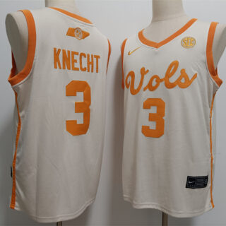 Men's Tennessee Volunteers #3 Dalton Knecht White Stitched Jersey