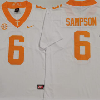 Men's Tennessee Volunteers #6 Dylan Sampson White Stitched Jersey