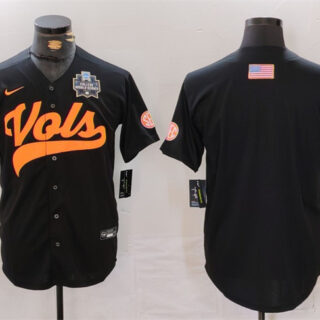 Men's Tennessee Volunteers Black With Patch Stitched Jersey