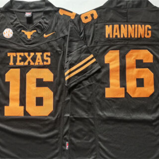 Men's Texas Longhorns #16 Peyton Manning Black F.U.S.E. Stitched Jersey