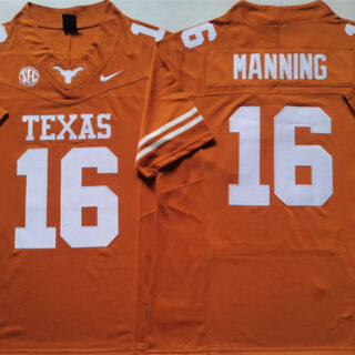 Men's Texas Longhorns #16 Peyton Manning Orange F.U.S.E. Stitched Jersey