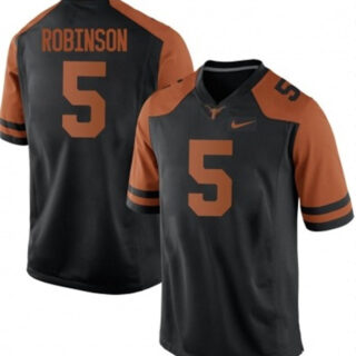 Men's Texas Longhorns #5 Bijan Robinson Black Brown Stitched Jersey