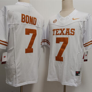 Men's Texas Longhorns #7 Isaiah Bond White F.U.S.E Stitched Jersey