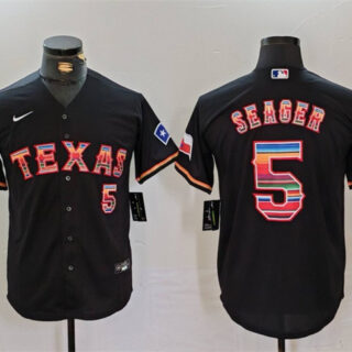 Men's Texas Rangers #5 Corey Seager Black Mexico Cool Base Stitched Baseball Jersey