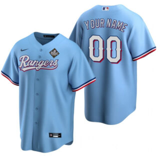 Men's Texas Rangers Active Player Custom Blue 2023 World Series Stitched Baseball Jersey
