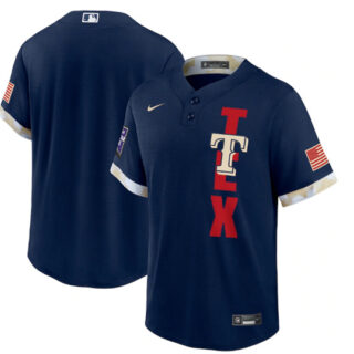 Men's Texas Rangers Blank 2021 Navy All-Star Cool Base Stitched MLB Jersey
