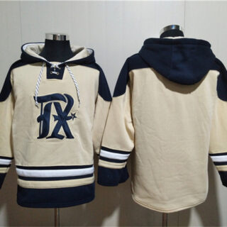 Men's Texas Rangers Blank Cream Ageless Must-Have Lace-Up Pullover Hoodie