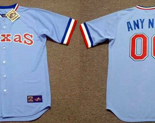 Men's Texas Rangers Customized Light Blue Stitched Jersey