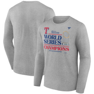 Men's Texas Rangers Heather Gray 2023 World Series Champions Locker Room Long Sleeve T-Shirt