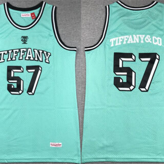 Men's Tiffany #57 Tiffany & Co X Bue Mitchell & Ness Stitched Football Jersey
