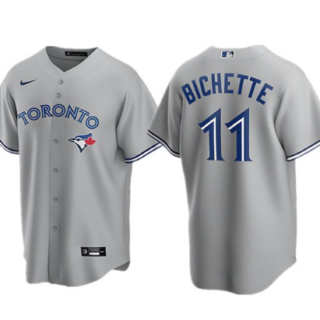 Men's Toronto Blue Jays #11 Bo Bichette Gray Cool Base Stitched MLB Jersey