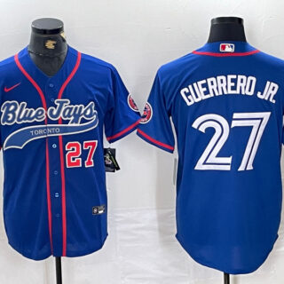 Men's Toronto Blue Jays #27 Vladimir Guerrero Jr. Royal Cool Base Stitched Baseball Jerseys