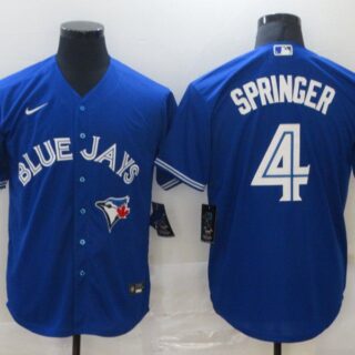 Men's Toronto Blue Jays #4 George Springer Blue Stitched MLB Cool Base Nike Jersey