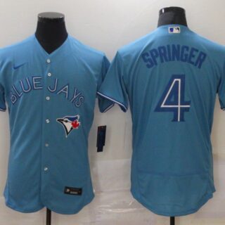 Men's Toronto Blue Jays #4 George Springer Blue Stitched MLB Flex Base Nike Jersey