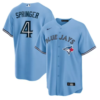 Men's Toronto Blue Jays #4 George Springer Light Blue Cool Base Stitched Jersey