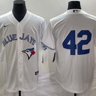 Men's Toronto Blue Jays #42 Jackie Robinson White Cool Base Stitched Baseball Jersey