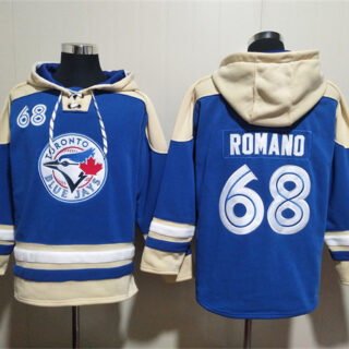 Men's Toronto Blue Jays #68 Jordan Romano Royal Ageless Must-Have Lace-Up Pullover Hoodie