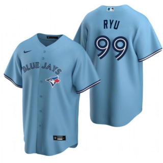 Men's Toronto Blue Jays #99 Hyun-Jin Ryu Blue Cool Base Stitched Jersey
