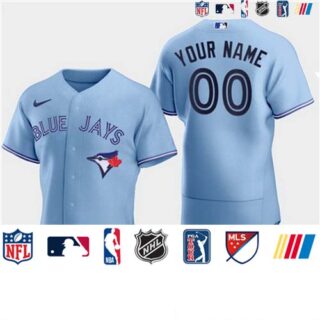 Men's Toronto Blue Jays Custom 2020 Alternate Flexbase Light Blue Jersey