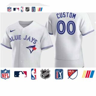 Men's Toronto Blue Jays Custom Nike White Flexbase Jersey
