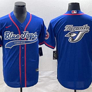 Men's Toronto Blue Jays Royal Team Big Logo Cool Base Stitched Baseball Jersey