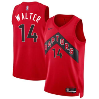 Men's Toronto Raptors #14 Ja'Kobe Walter Red 2024 Draft Icon Edition Stitched Basketball Jersey