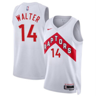 Men's Toronto Raptors #14 Ja'Kobe Walter White 2024 Draft Association Edition Stitched Basketball Jersey