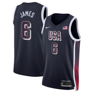 Men's USA Basketball #6 LeBron James Navy 2024 Swingman Stitched Jersey