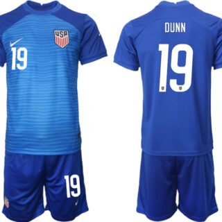 Men's United States #19 Dunn Blue Soccer Jersey Suit