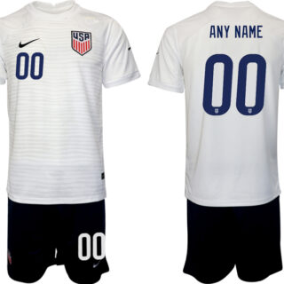 Men's United States Custom White Home Soccer Jersey Suit