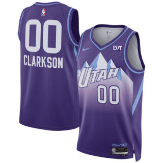 Men's Utah Jazz #00 Jordan Clarkson Purple 2024 25 City Edition Stitched Basketball Jersey