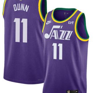 Men's Utah Jazz #11 Kris Dunn Purple 2023 Classic Edition Stitched Basketball Jersey
