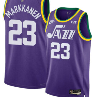 Men's Utah Jazz #23 Lauri Markkanen Purple 2023 Classic Edition Stitched Basketball Jersey