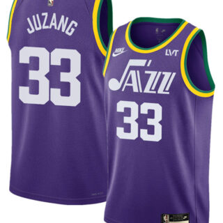 Men's Utah Jazz #33 Johnny Juzang Purple 2023 Classic Edition Stitched Basketball Jersey