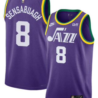 Men's Utah Jazz #8 Brice Sensabaugh Purple 2023 Classic Edition Stitched Basketball Jersey