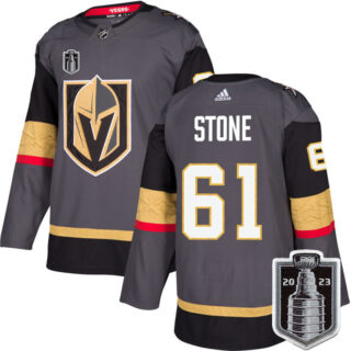 Men's Vegas Golden Knights #61 Mark Stone Gray 2023 Stanley Cup Final Stitched Jersey