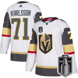 Men's Vegas Golden Knights #71 William Karlsson White 2023 Stanley Cup Final Stitched Jersey