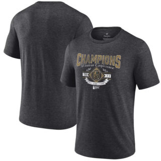 Men's Vegas Golden Knights Heather Charcoal 2023 Western Conference Champions Icing Tri-Blend T-Shirt