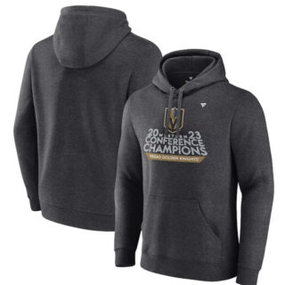 Men's Vegas Golden Knights Heather Charcoal 2023 Western Conference Champions Locker Room Pullover Hoodie