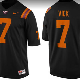 Men's Virginia Tech #7 Michael Vick Black Stitched Football Jersey