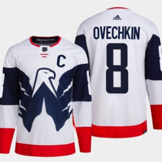 Men's Washington Capitals #8 Alex Ovechkin White Navy Stadium Series Stitched Jersey